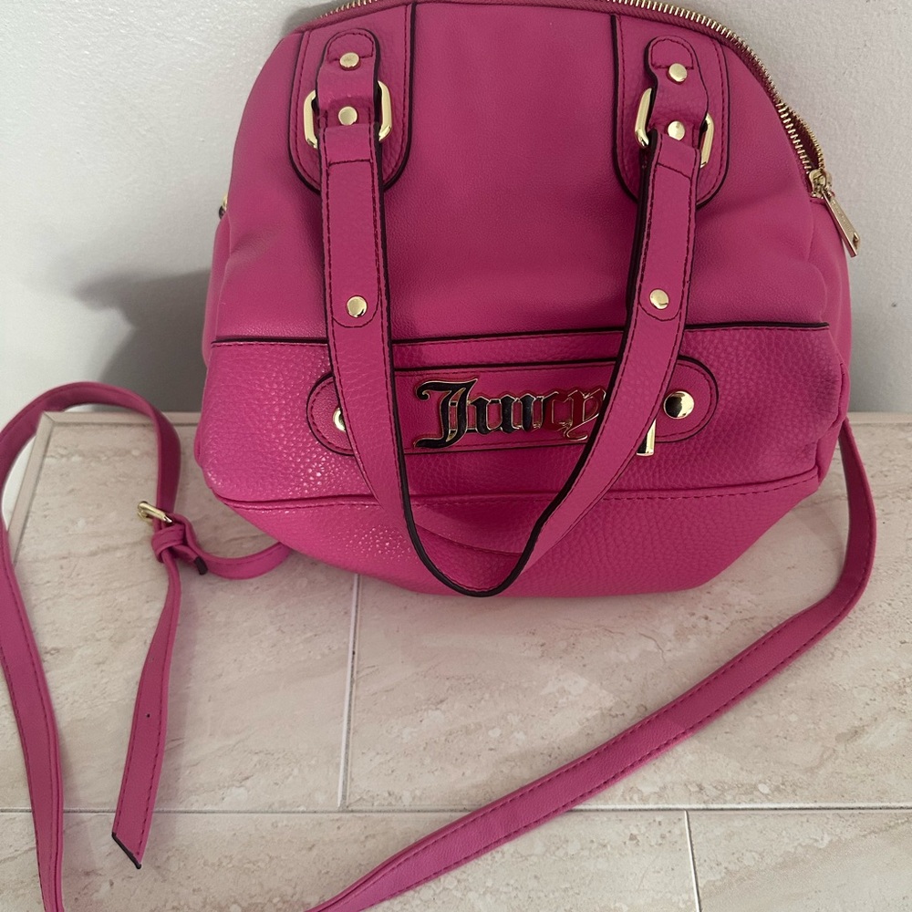 Juicy Couture Pink Satchel with Silver Hardware